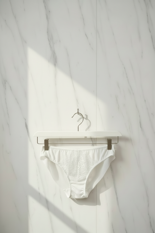 Witte kanten onderbroek op hanger